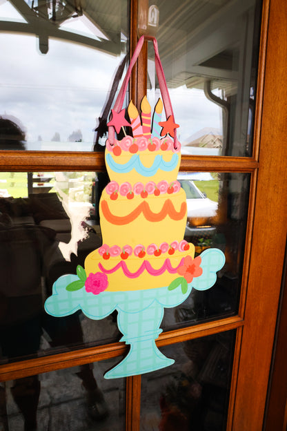 Colorful Tiered Cake Doorhanger