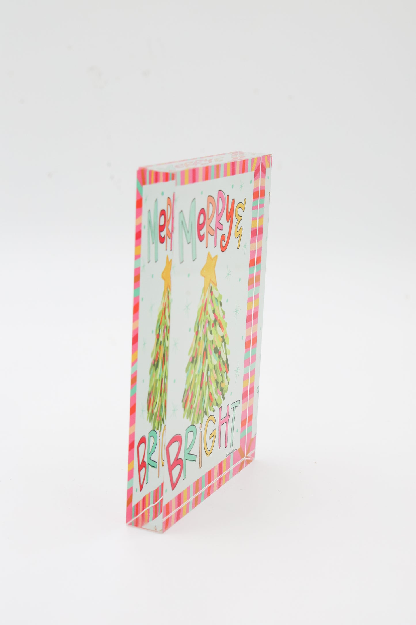 Merry and Bright Melissa Tree Acrylic Shelf Sitter