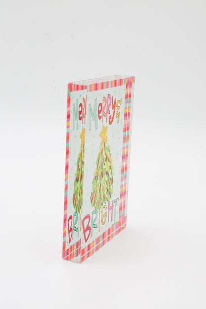 Merry and Bright Melissa Tree Acrylic Shelf Sitter
