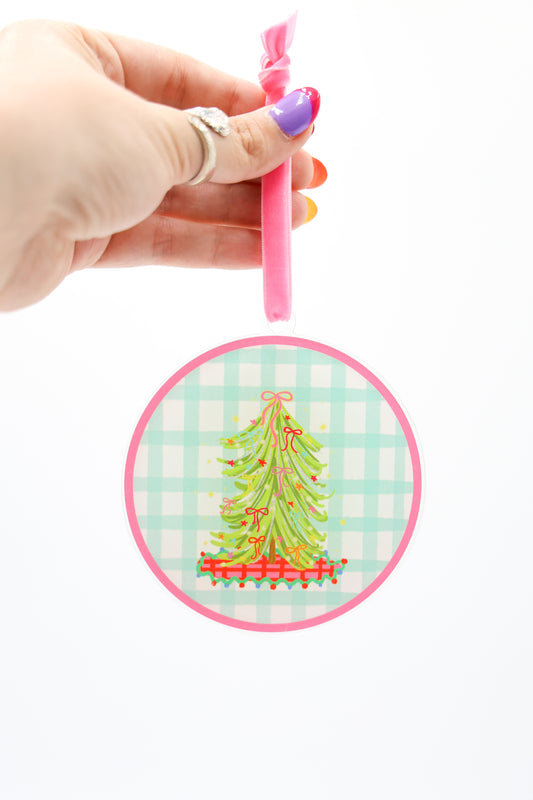 Bow Christmas Tree Acrylic Ornament