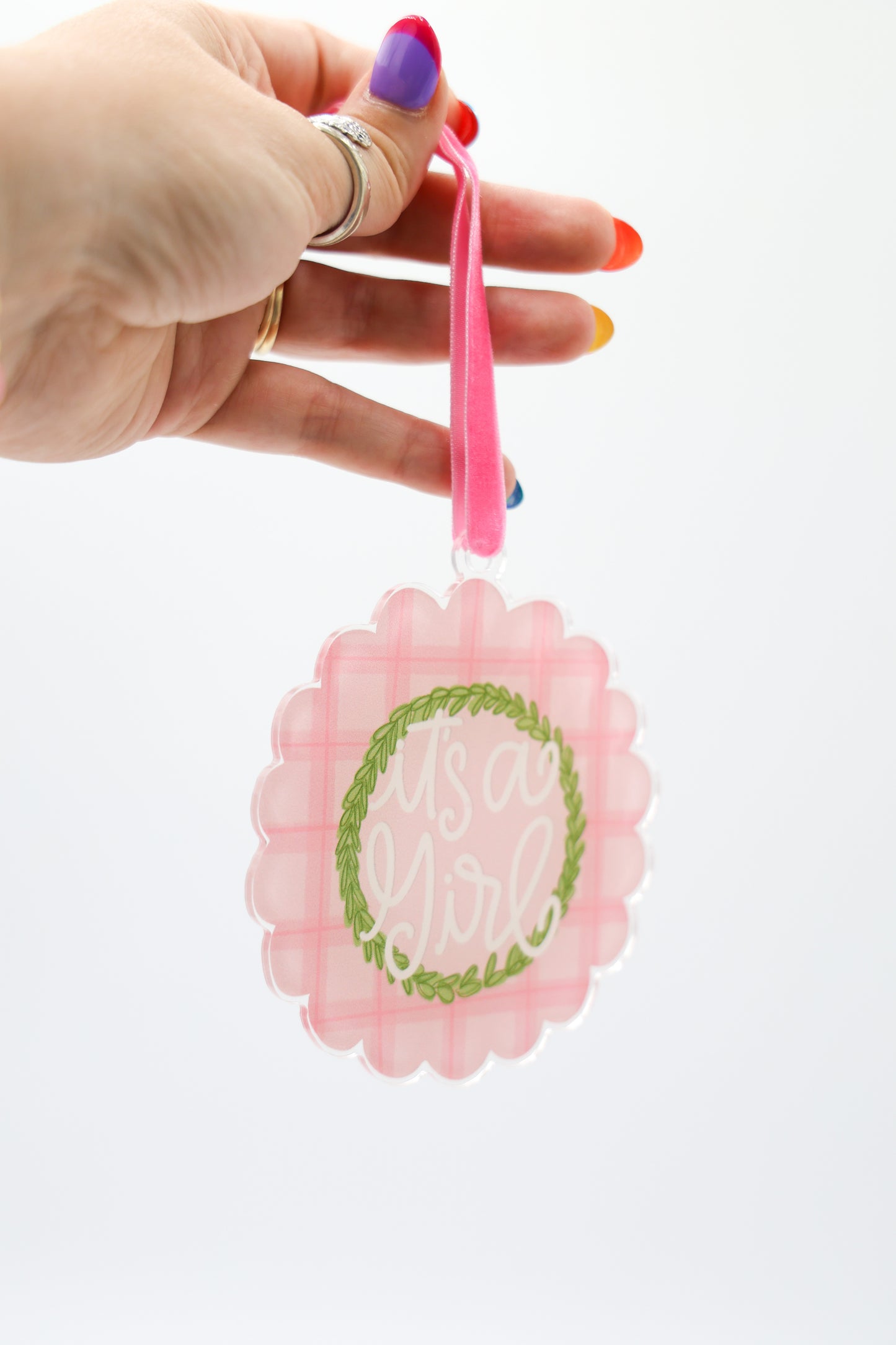 It's a Girl Scallop Acrylic Ornament