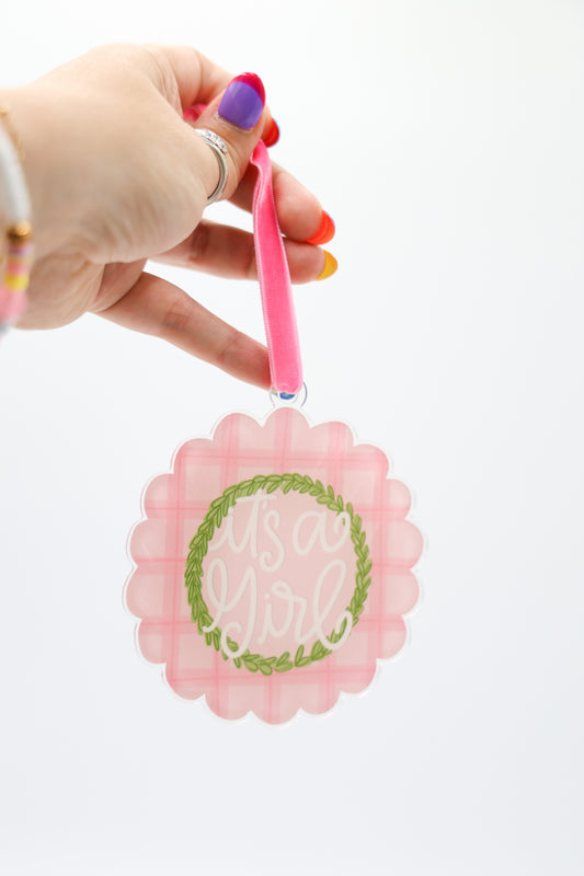 It's a Girl Scallop Acrylic Ornament