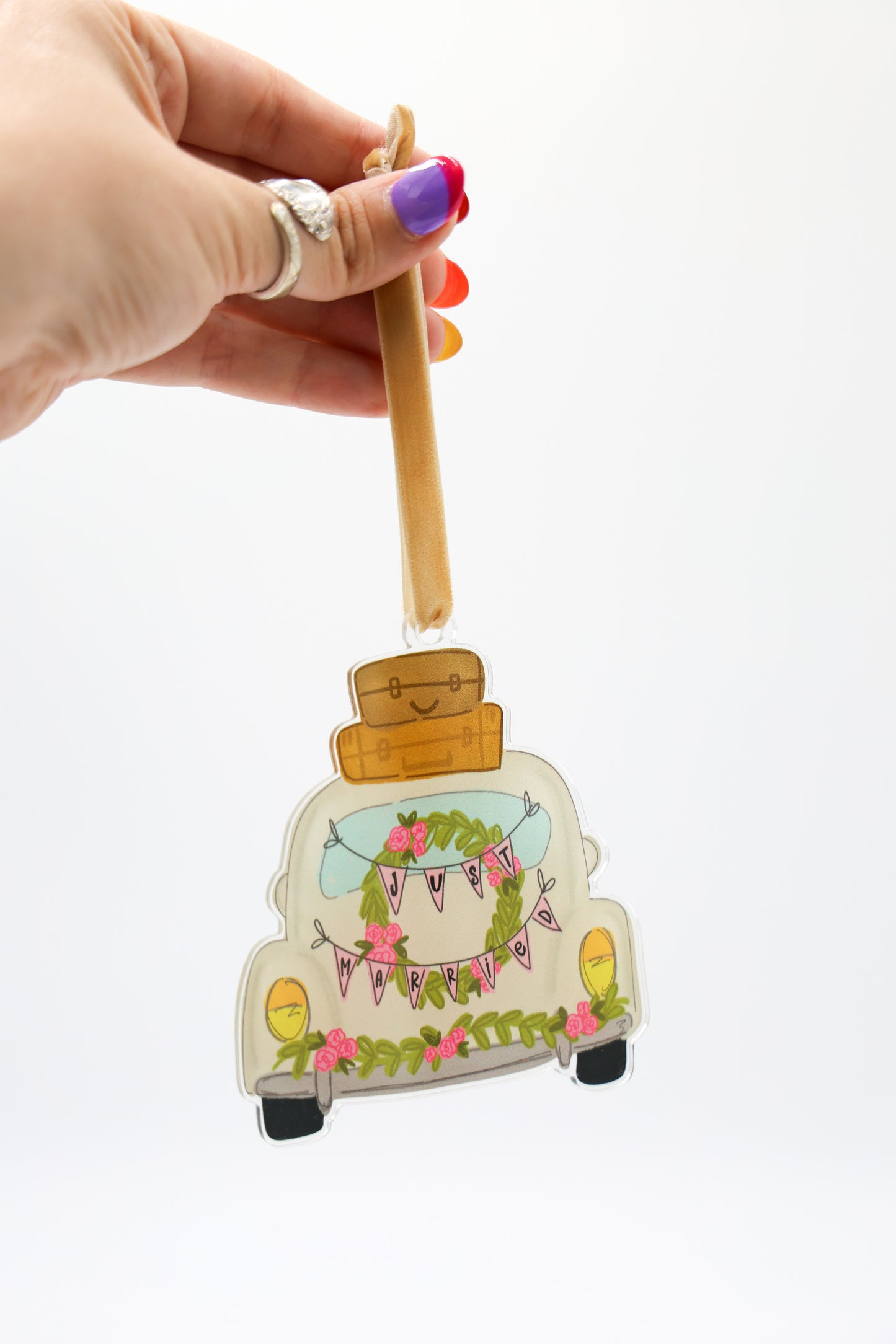 Just Married Car Acrylic Ornament