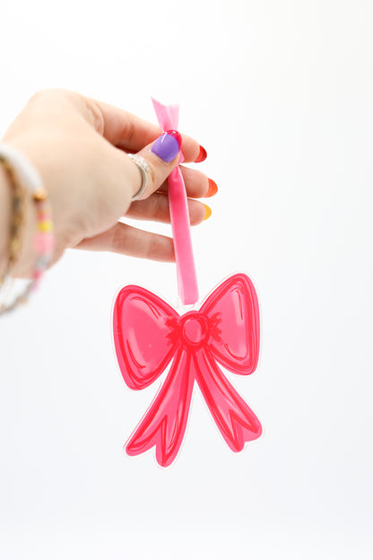Pink Bow Acrylic Ornament