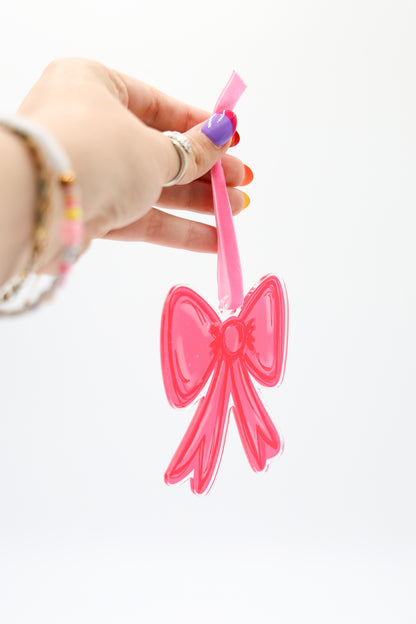 Pink Bow Acrylic Ornament