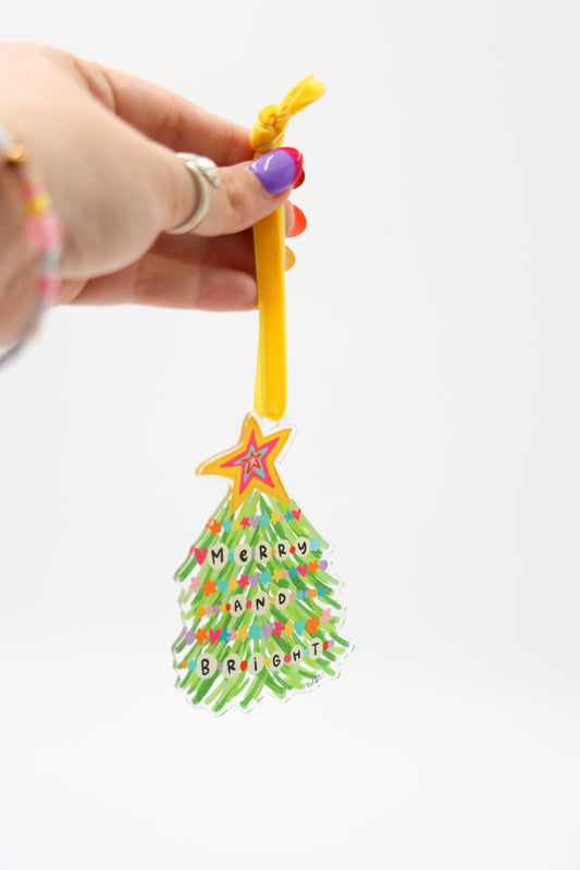 Merry and Bright Friendship Bracelet Acrylic Ornament