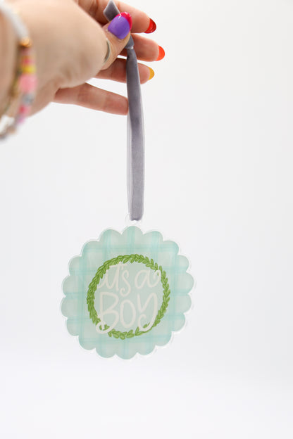 It's a Boy Scallop Acrylic Ornament