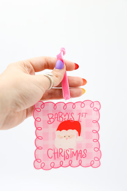 Baby's First Christmas-Girl Acrylic Ornament
