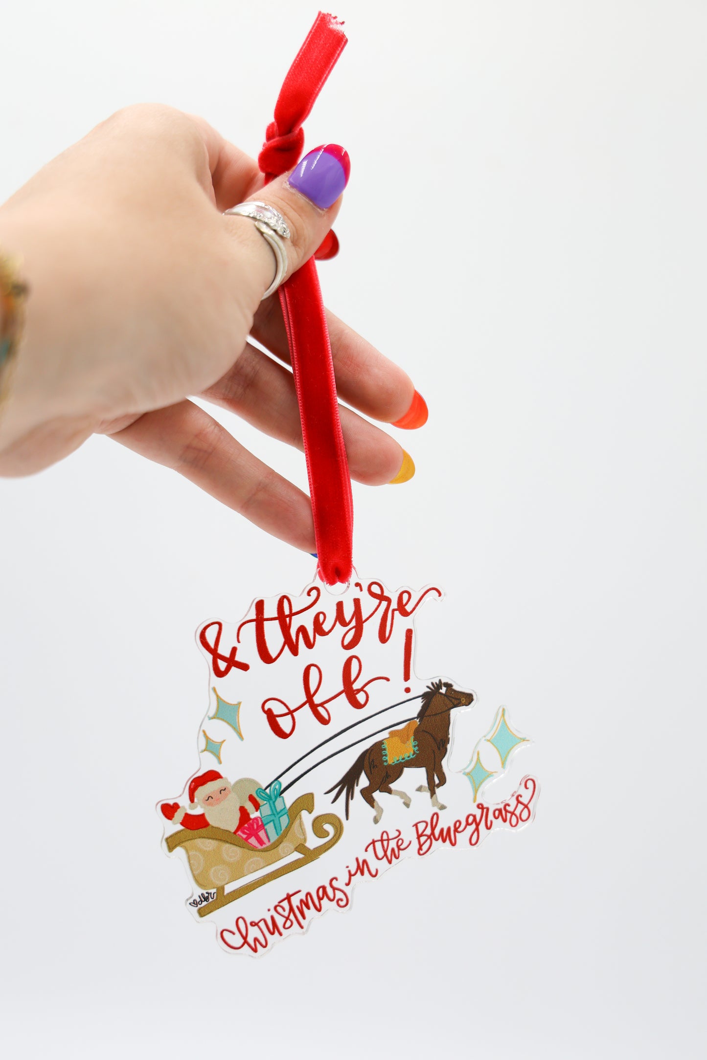 And They're Off Acrylic Ornament