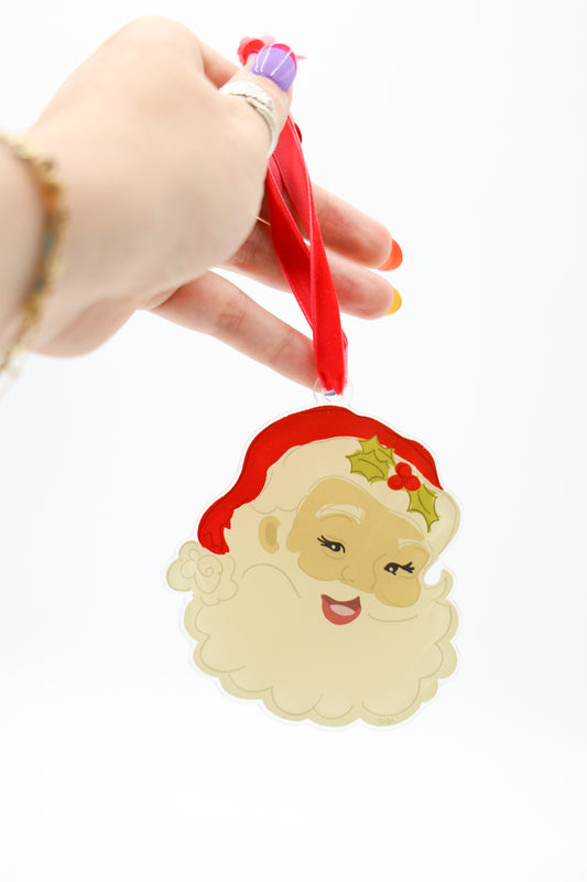 Jolliest Santa Red Acrylic Ornament