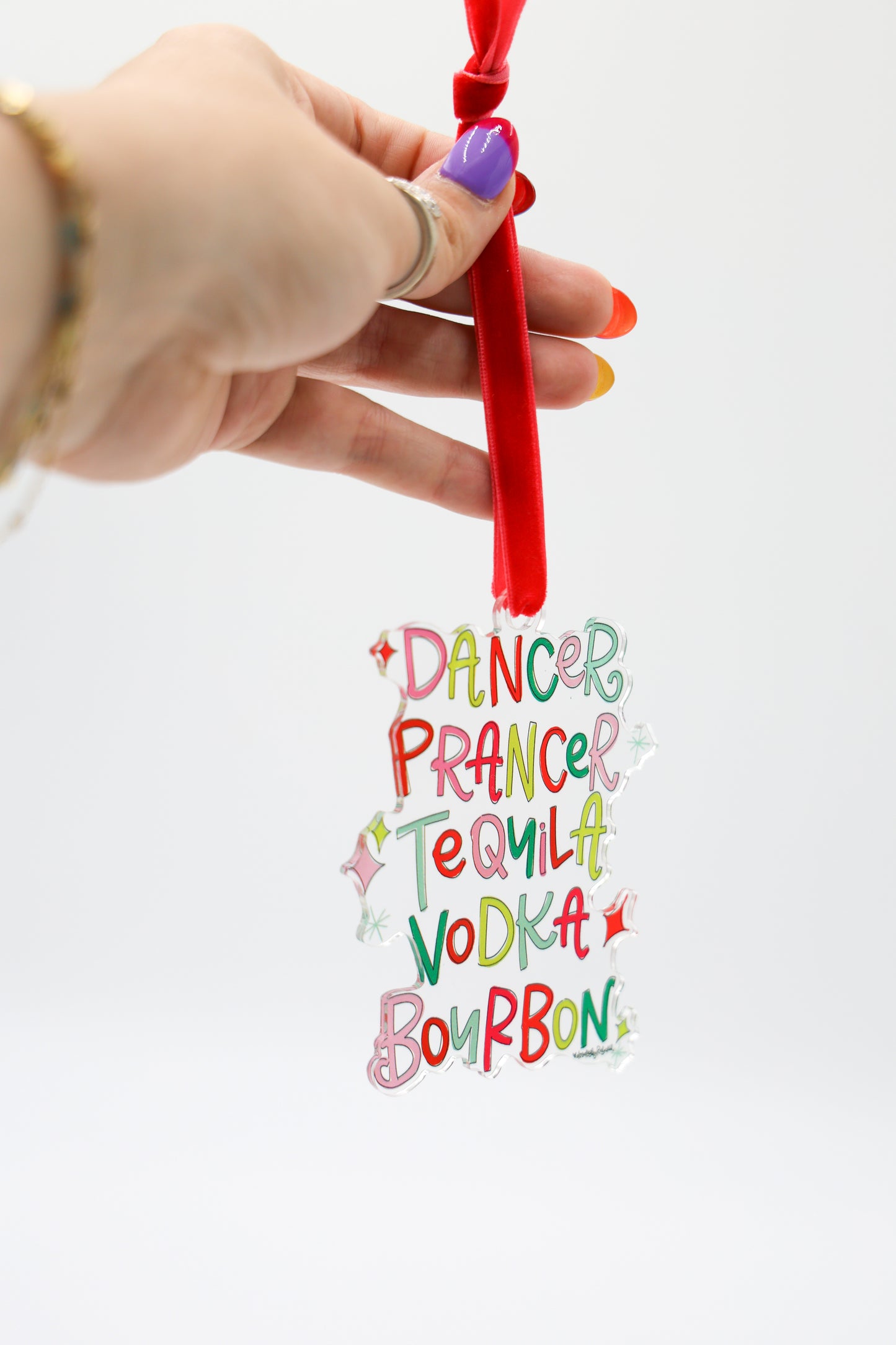 Dancer Prancer Tequila Bourbon Acrylic Ornament