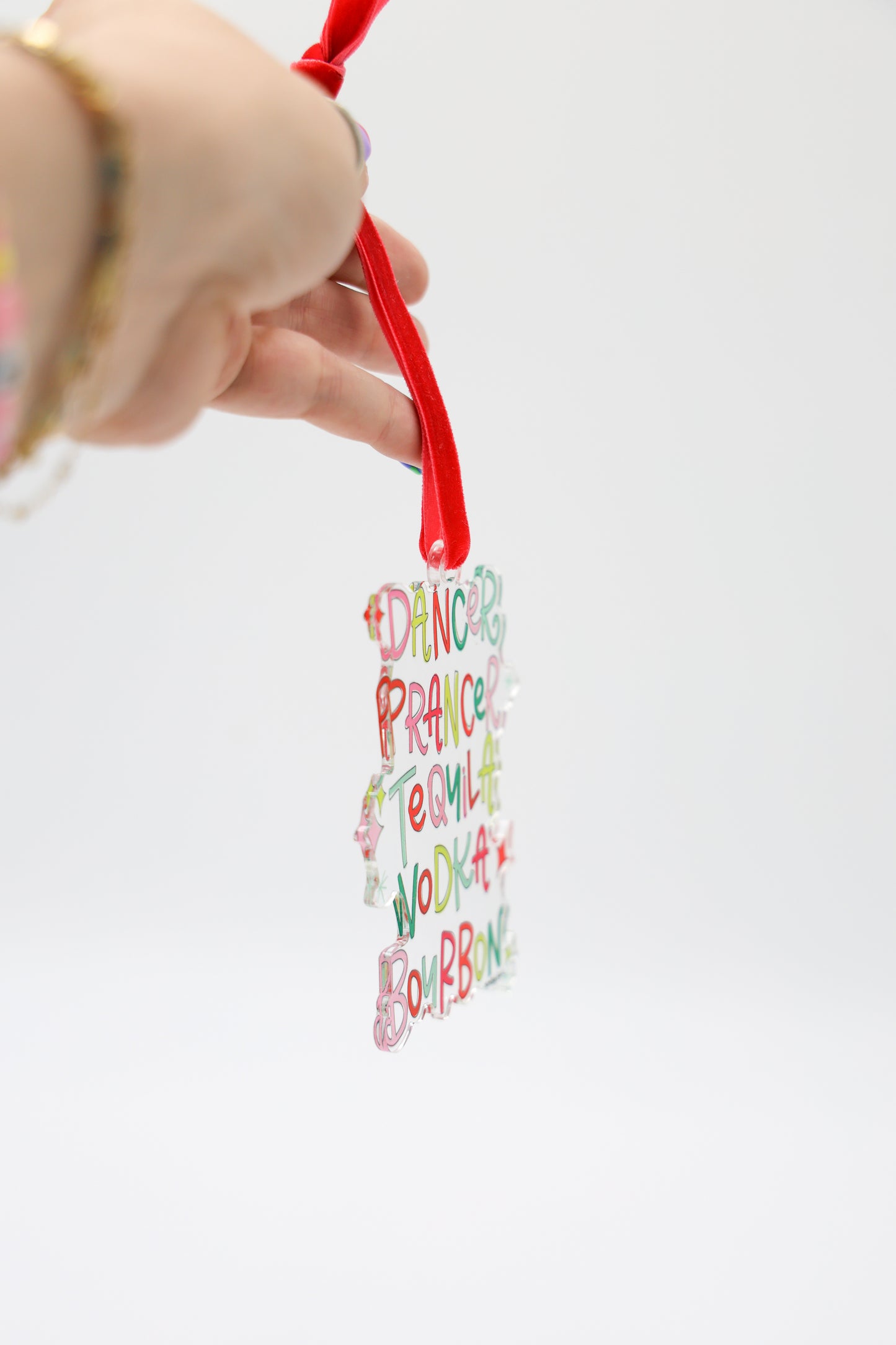 Dancer Prancer Tequila Bourbon Acrylic Ornament