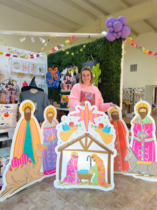 Large 47 inch Nativity 3 Piece Yard Decor