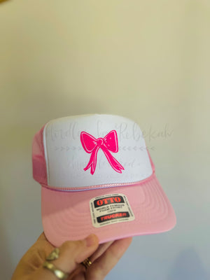Pink Bow Trucker Hat - Hat