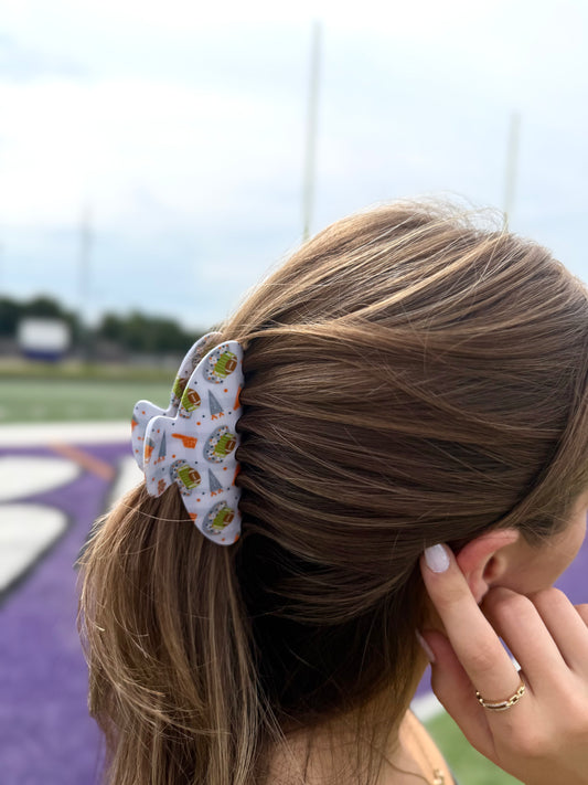 Orange & Gray Gameday Claw Clip