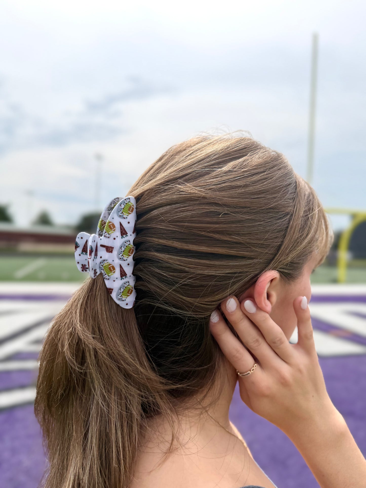 Maroon & Gray Gameday Claw Clip