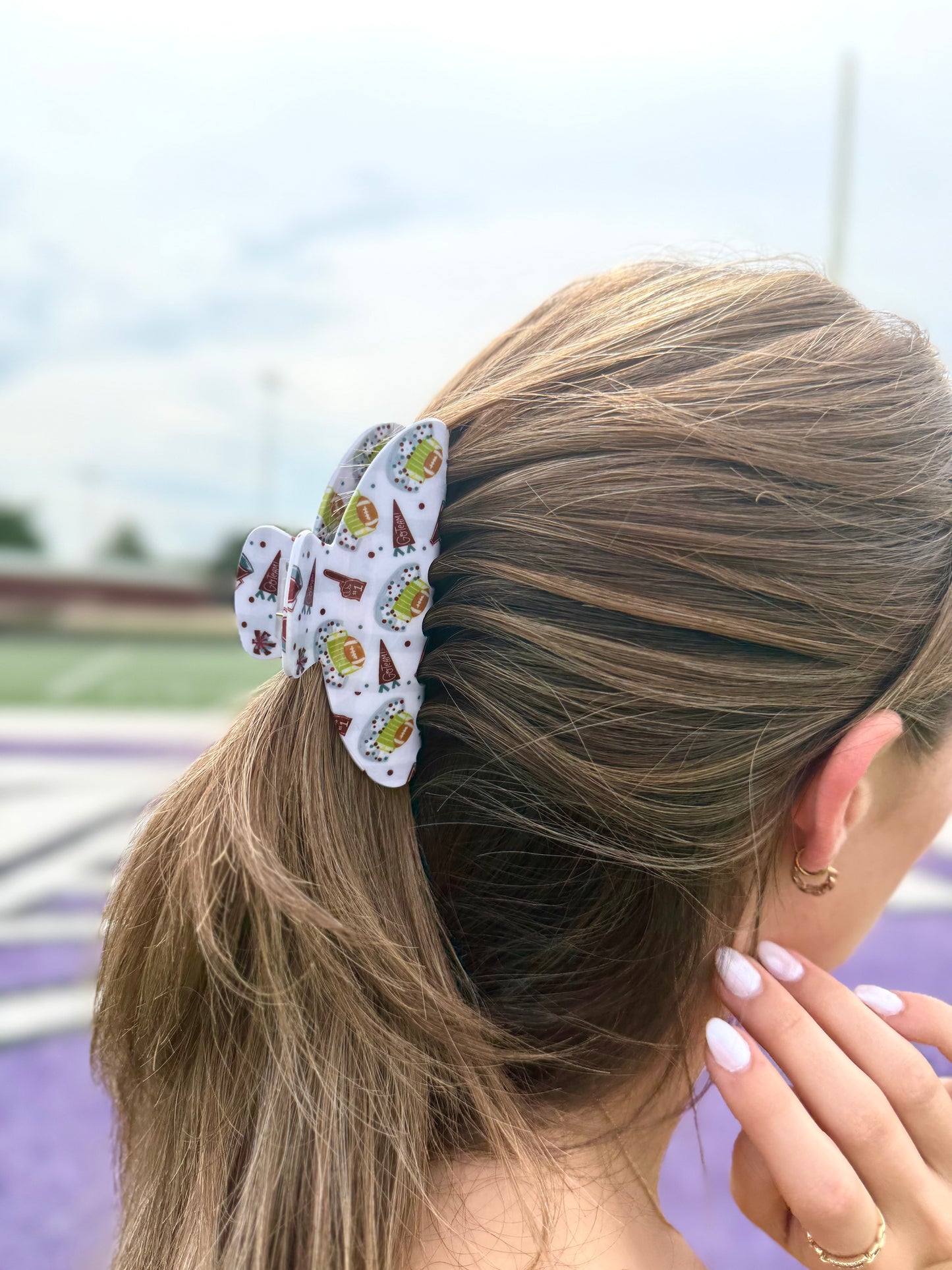 Maroon & Gray Gameday Claw Clip