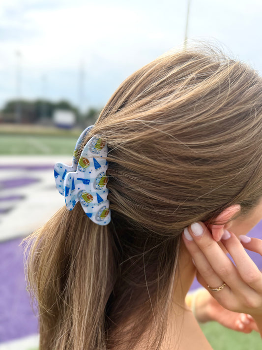 Blue & White Gameday Claw Clip