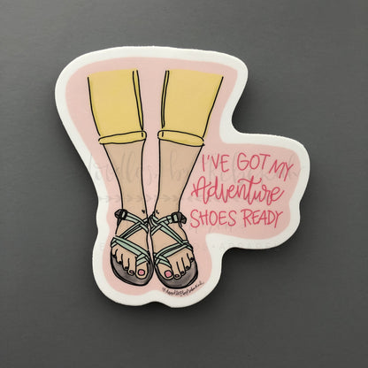 I’ve Got My Adventure Shoes Ready Sticker - Sticker