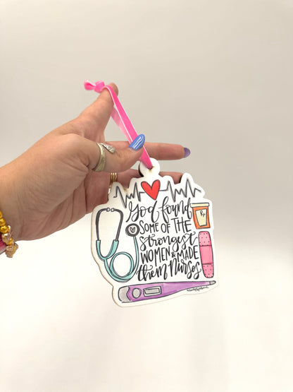 Strongest Nurses Wooden Ornament