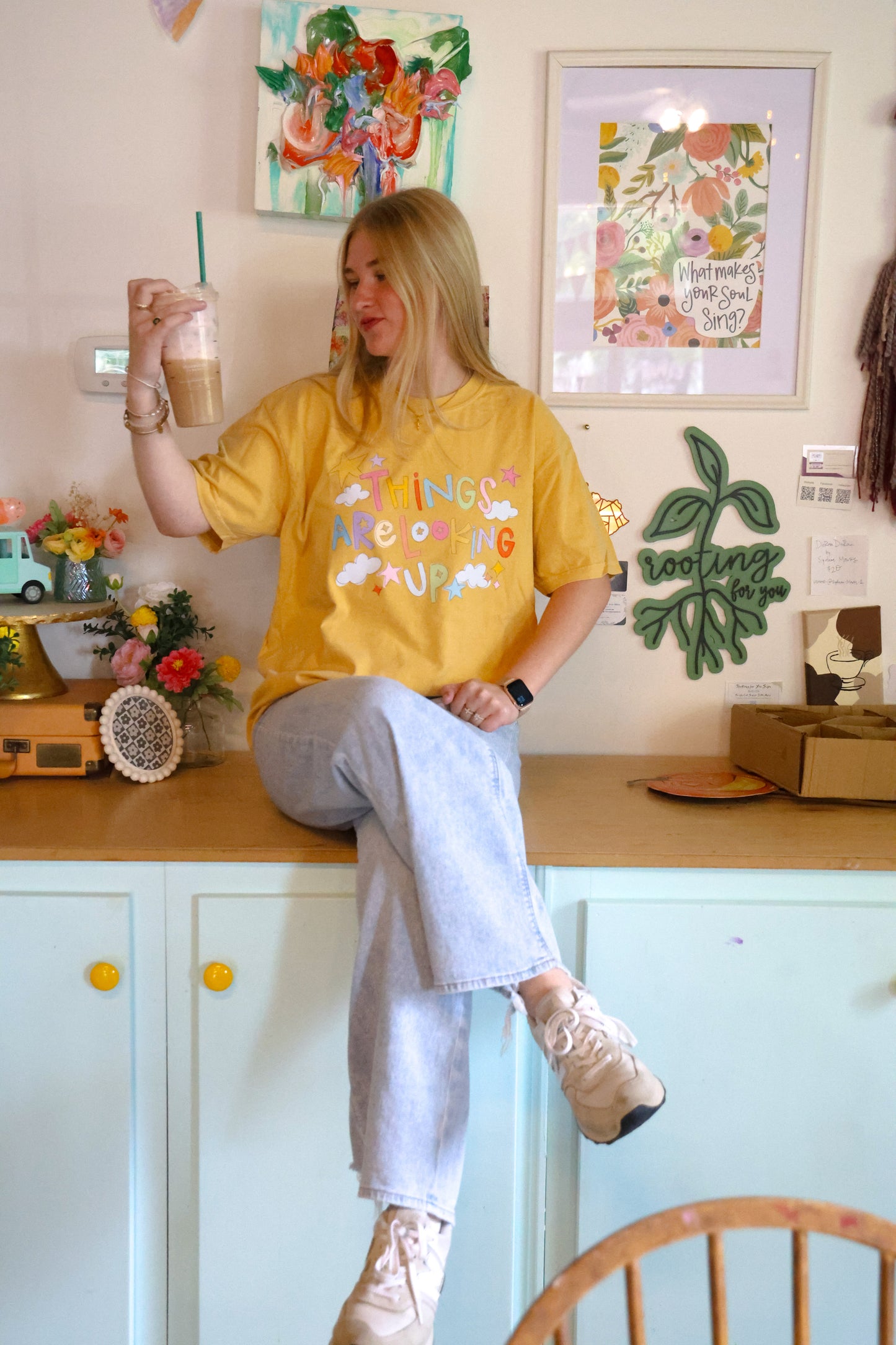 Things are Looking Up Mustard Tee