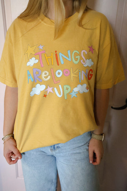 Things are Looking Up Mustard Tee