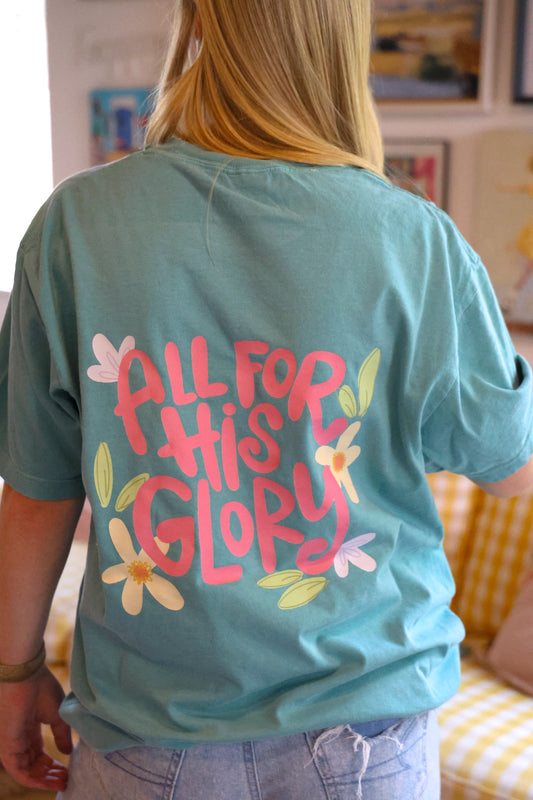 All For His Glory Seafoam Tee