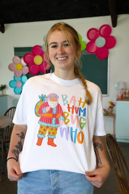 Bah Hum Bug Who White Tee