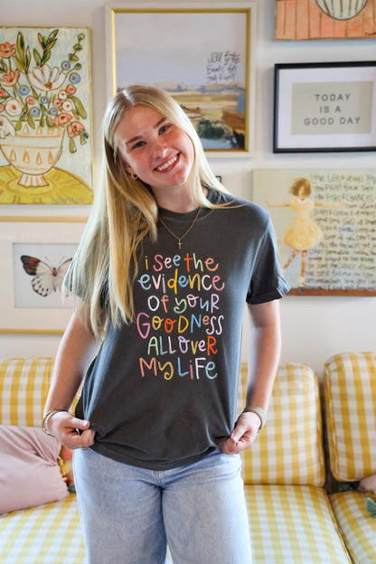 Evidence of Your Goodness Pepper Tee