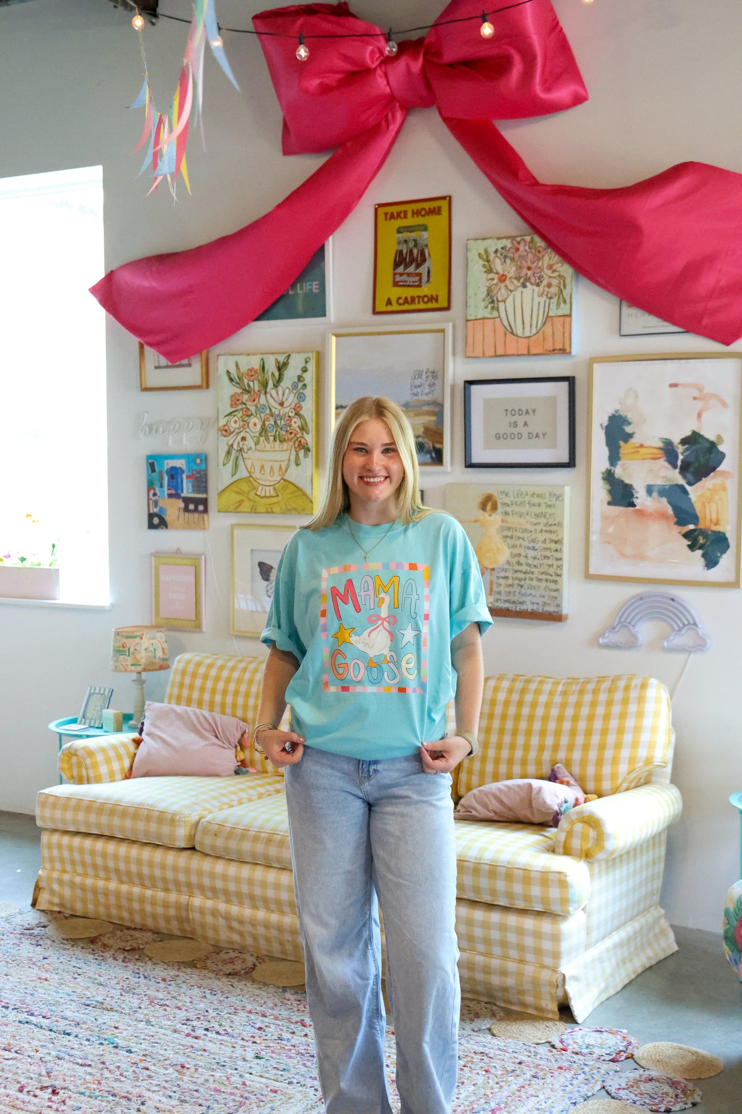 Mama Goose Chalky Mint Tee