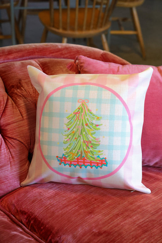 Bow Tree Circle Pillow