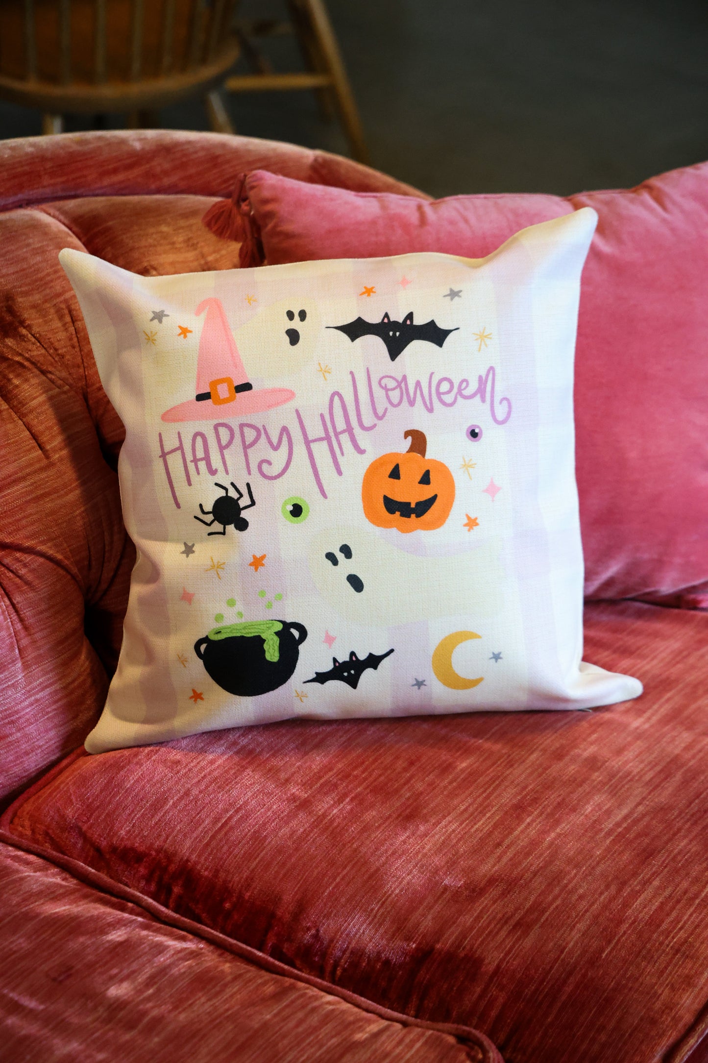 Happy Halloween Icons Square Pillow