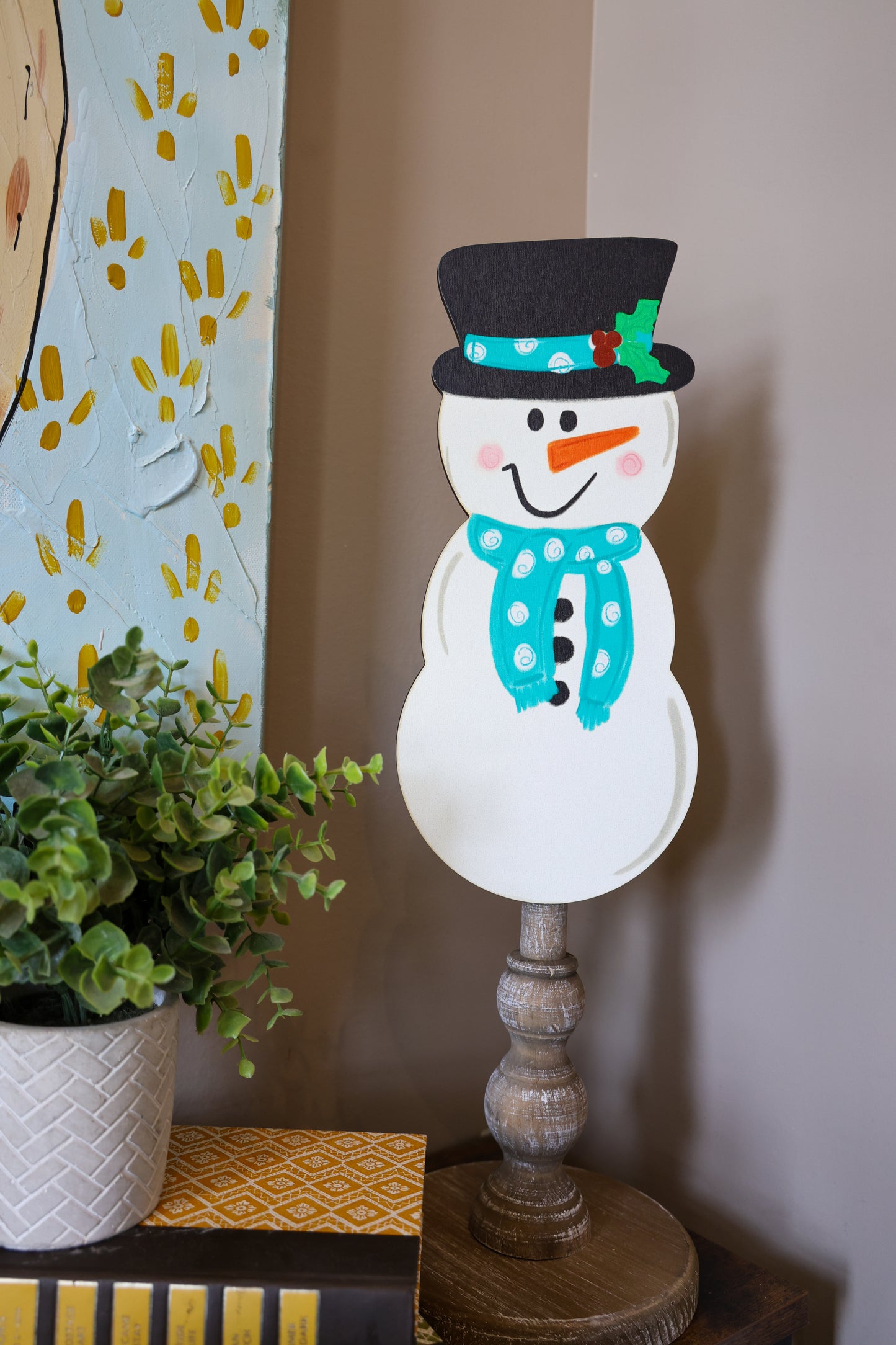 Teal Snowman Topper