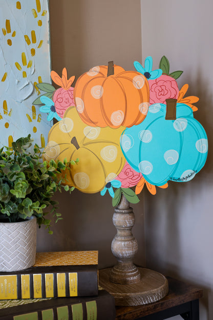 Multi Floral Pumpkin Topper