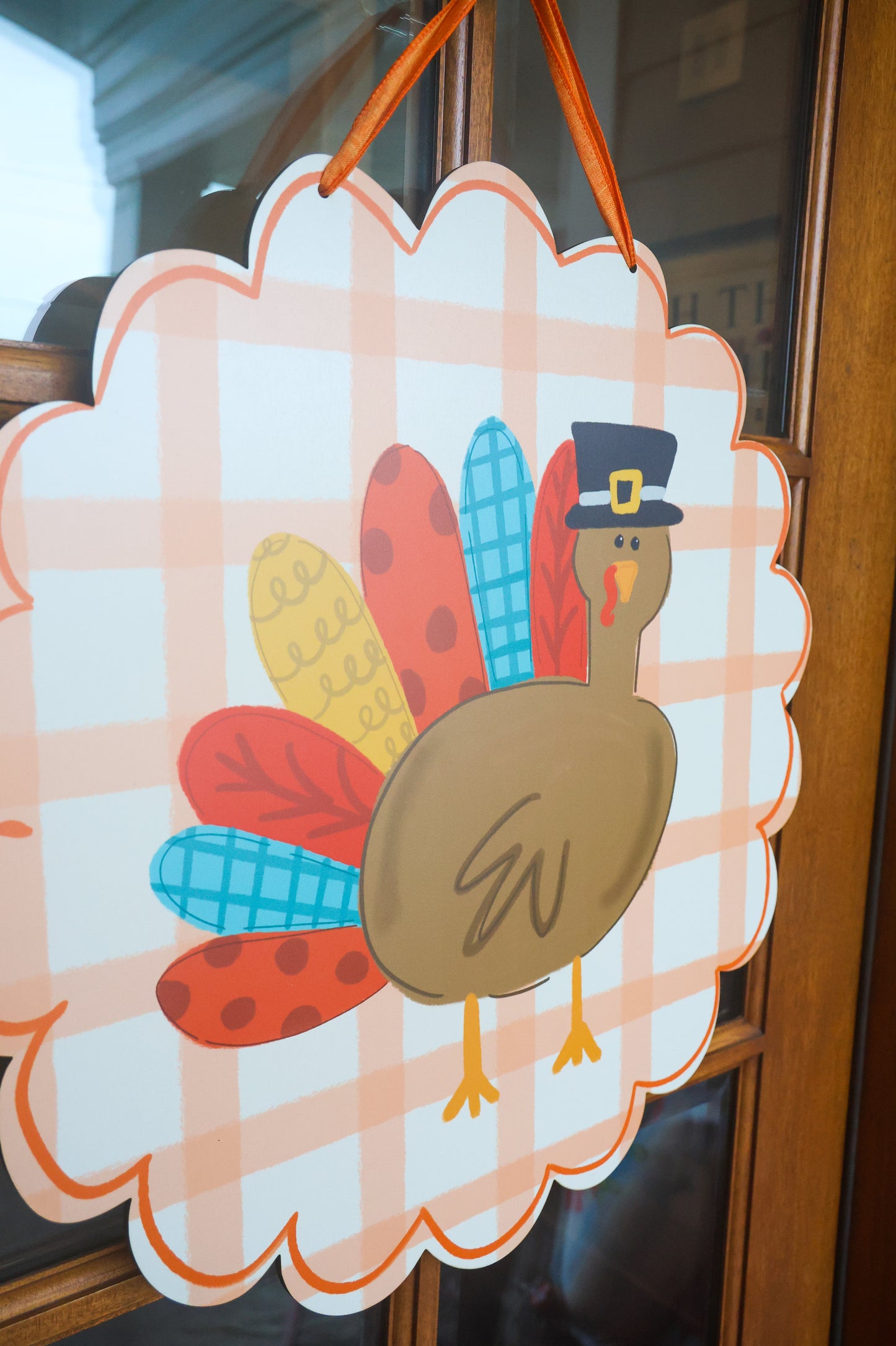 Patch the Turkey Scalloped Doorhanger