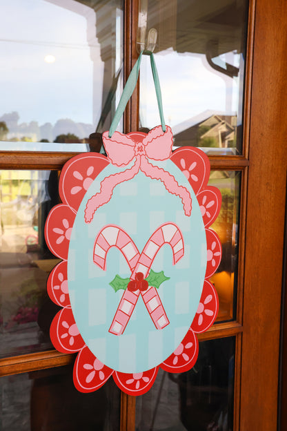 Scalloped Candy Canes Doorhanger