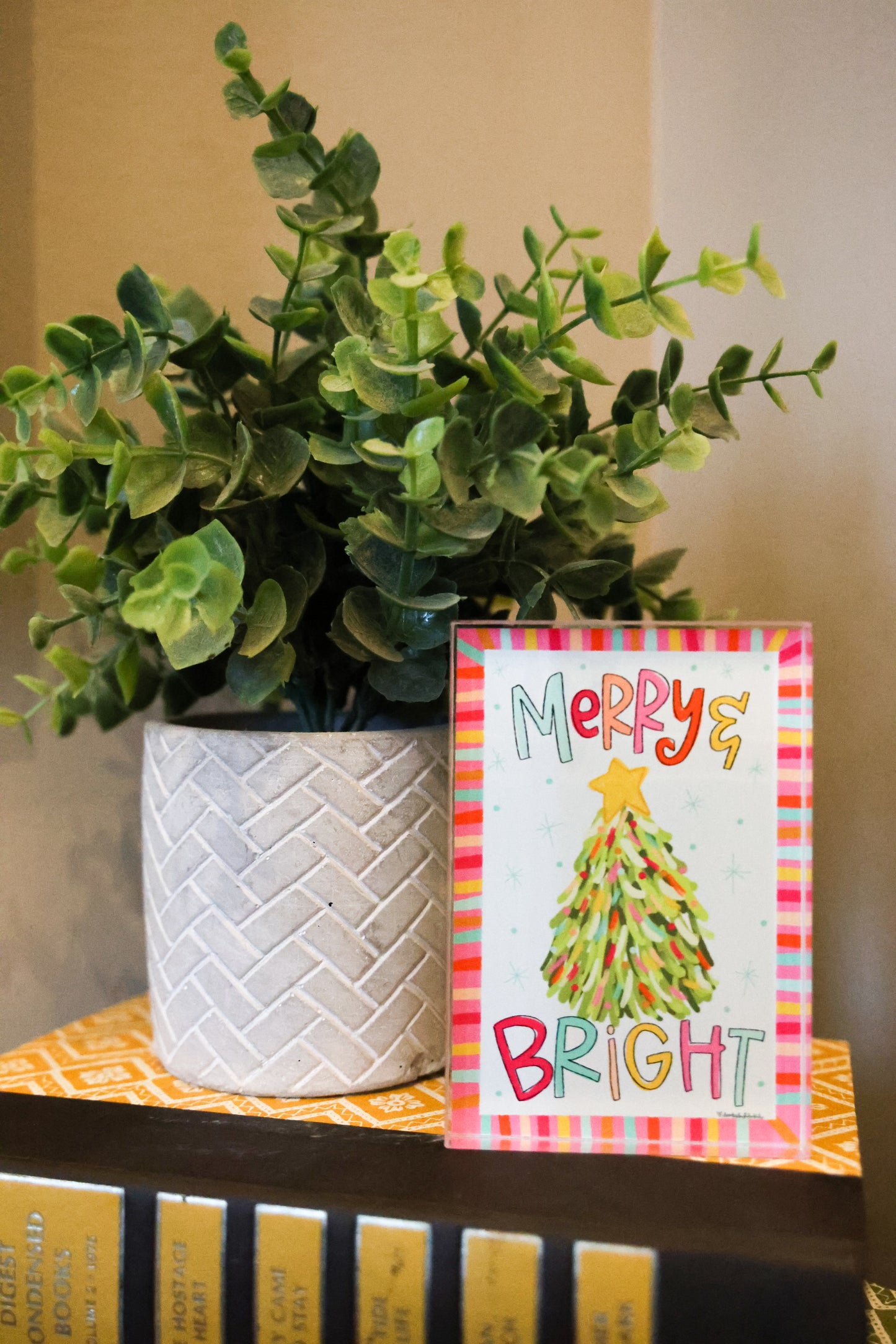 Merry and Bright Melissa Tree Acrylic Shelf Sitter