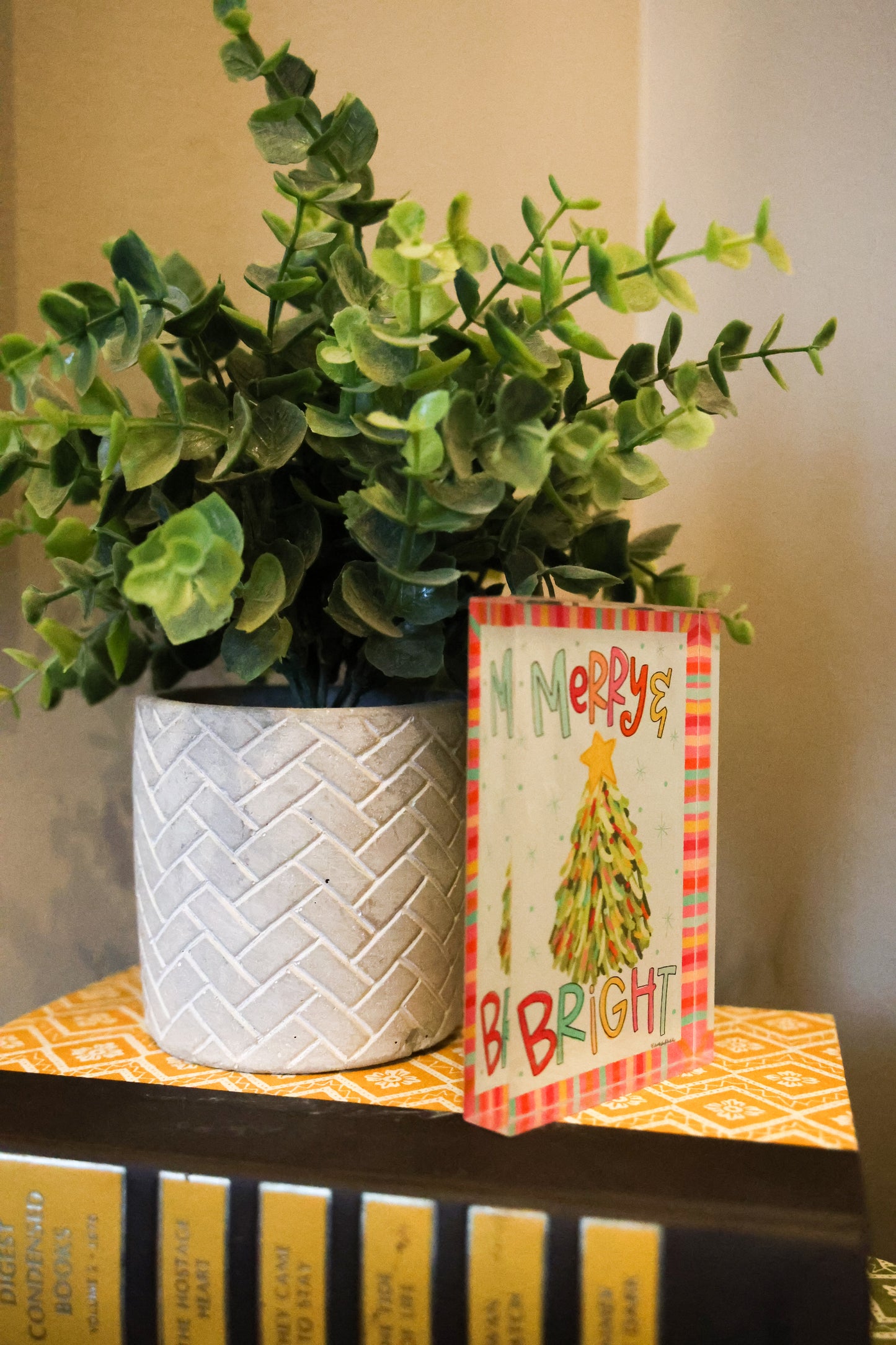 Merry and Bright Melissa Tree Acrylic Shelf Sitter