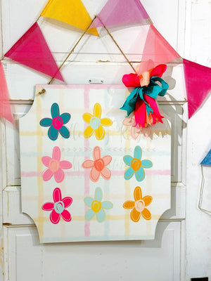 Gingham Floral Door Hanger