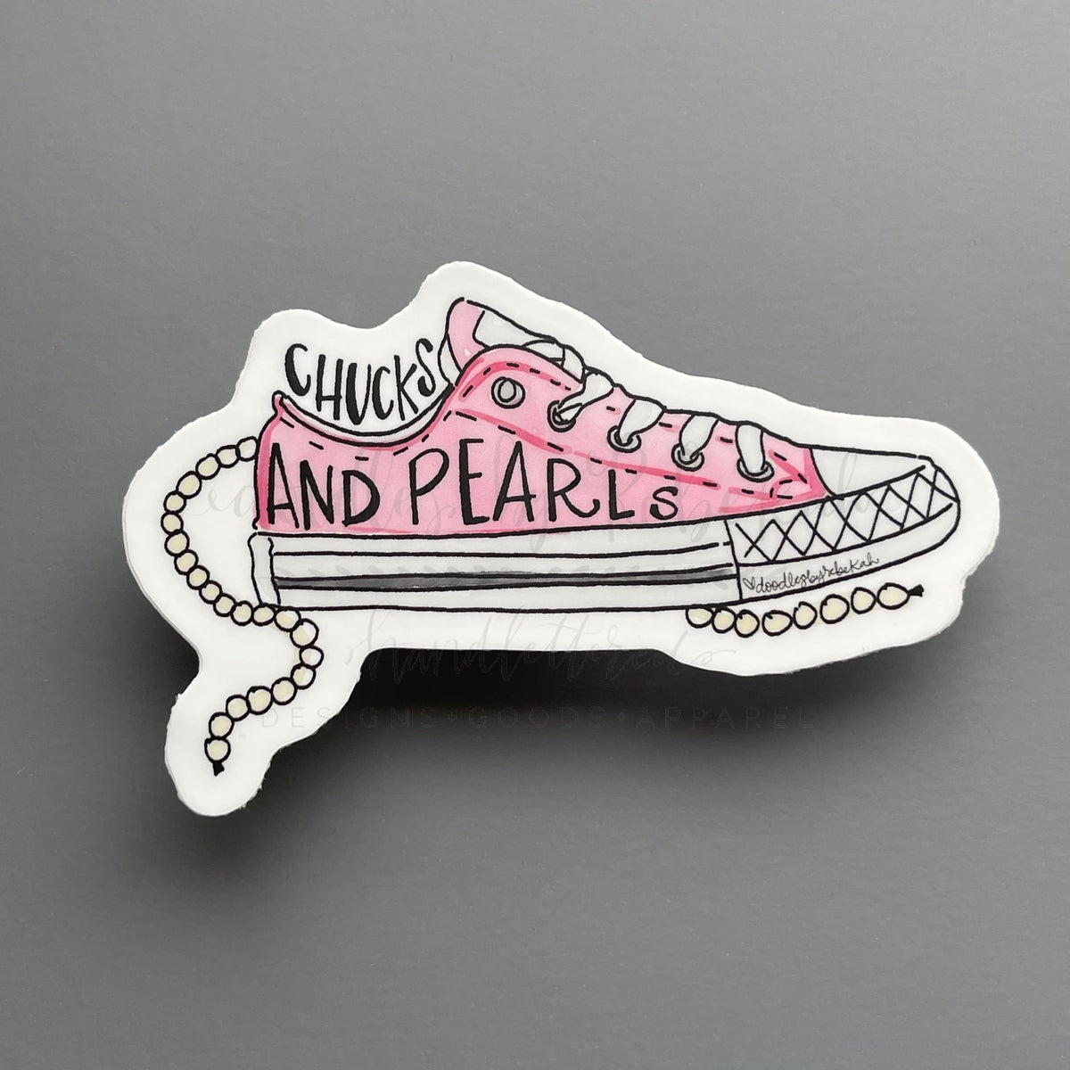 Chucks and Pearls Sticker - Sticker