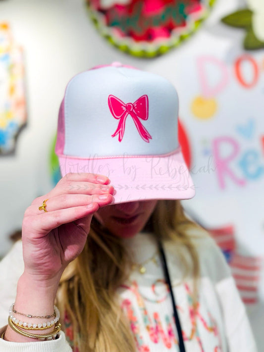 Pink Bow Trucker Hat - Hat