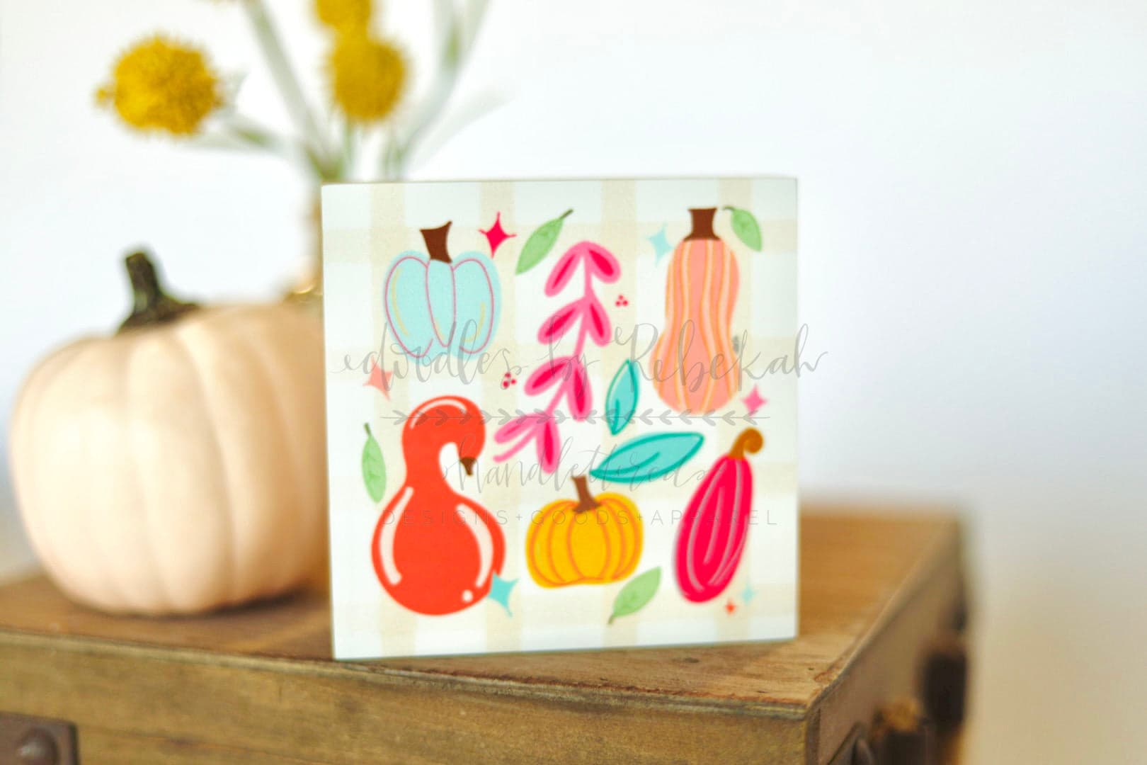 Colorful Gourds Gingham Block