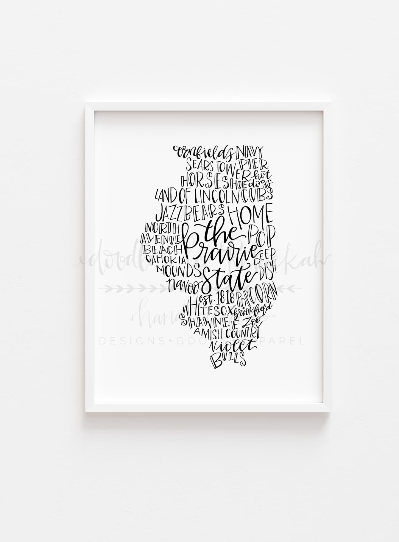 Illinois Word Art 8x10 Print - Print