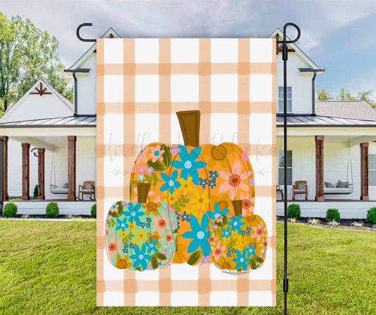 Floral Pumpkin Garden Flag - Garden Flag