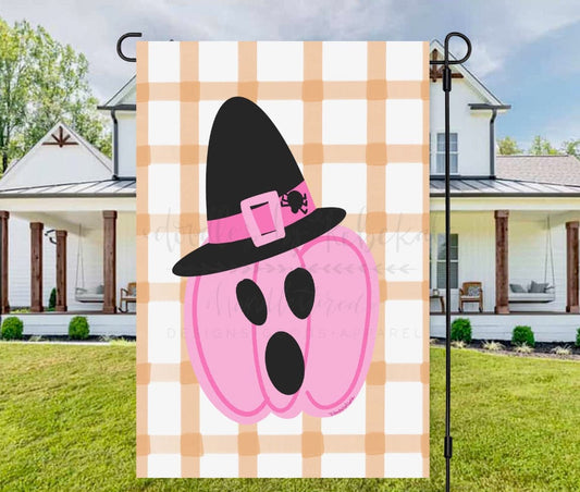 Halloween Pumpkin and Plaid Garden Flag - Garden Flag