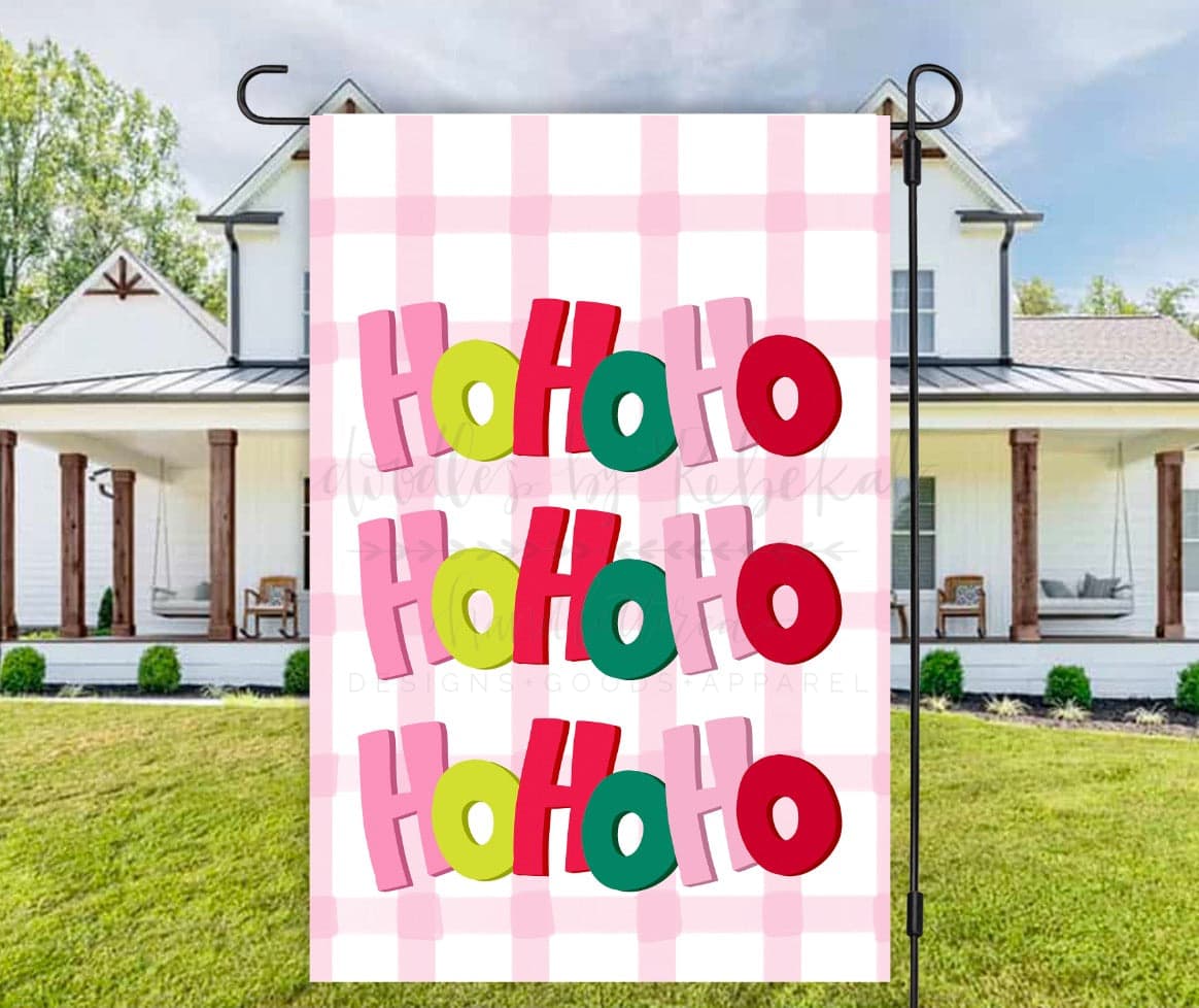 Ho Ho Ho Plaid Garden Flag - Garden Flag