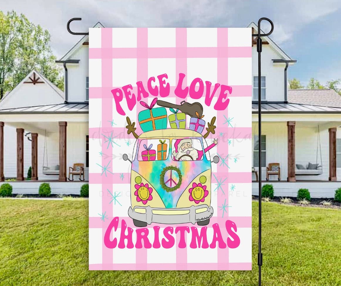 Peace Love Christmas Garden Flag - Garden Flag