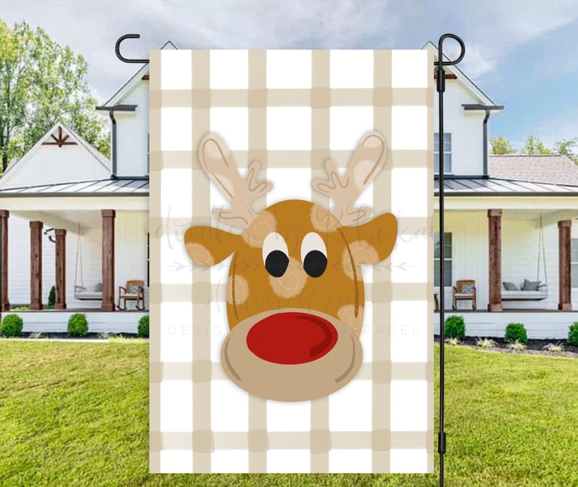 Reindeer Garden Flag - Garden Flag