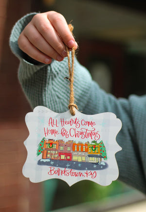 All Hearts Come Home for Christmas *Custom Town Name* Ornament - Ornaments