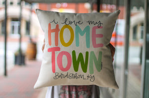 I Love My Hometown - Custom Town Square Pillow - Pillow